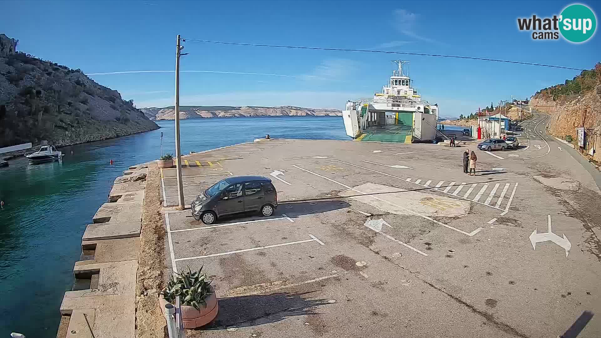 Webcam Fährhafen Prizna – zur Insel Pag