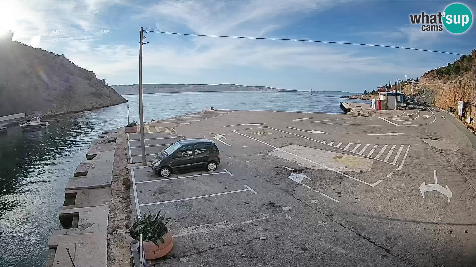 Webcam port de ferry de Prizna – vers l’île de Pag
