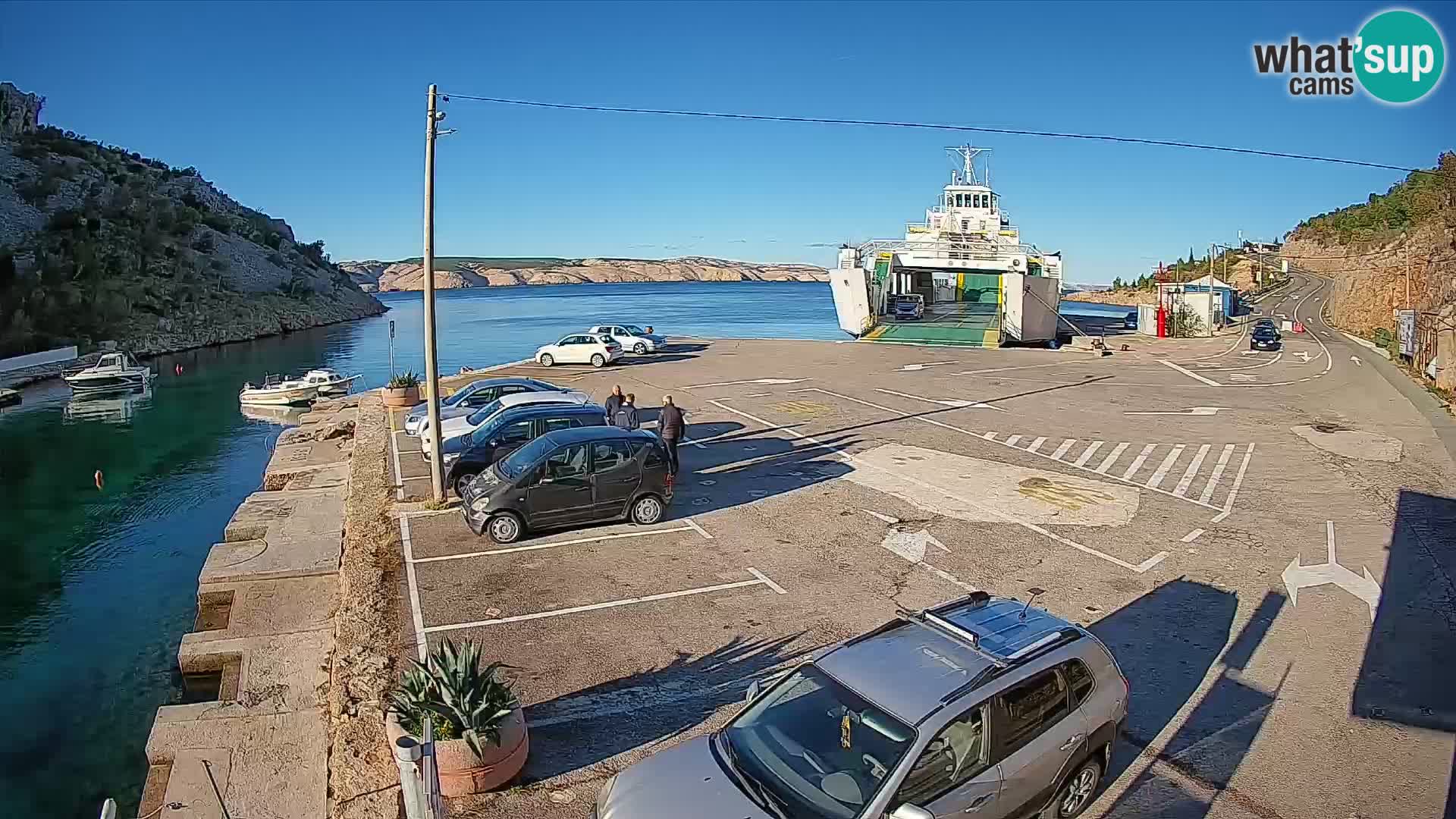 Webcam port de ferry de Prizna – vers l’île de Pag