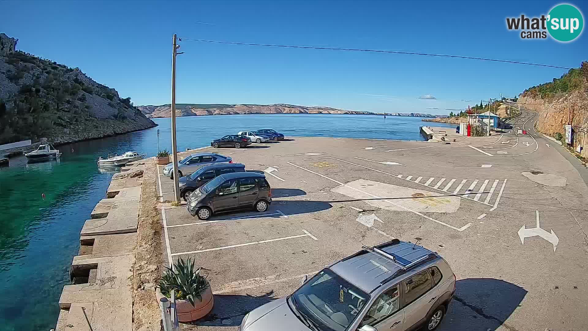 Webcam port de ferry de Prizna – vers l’île de Pag