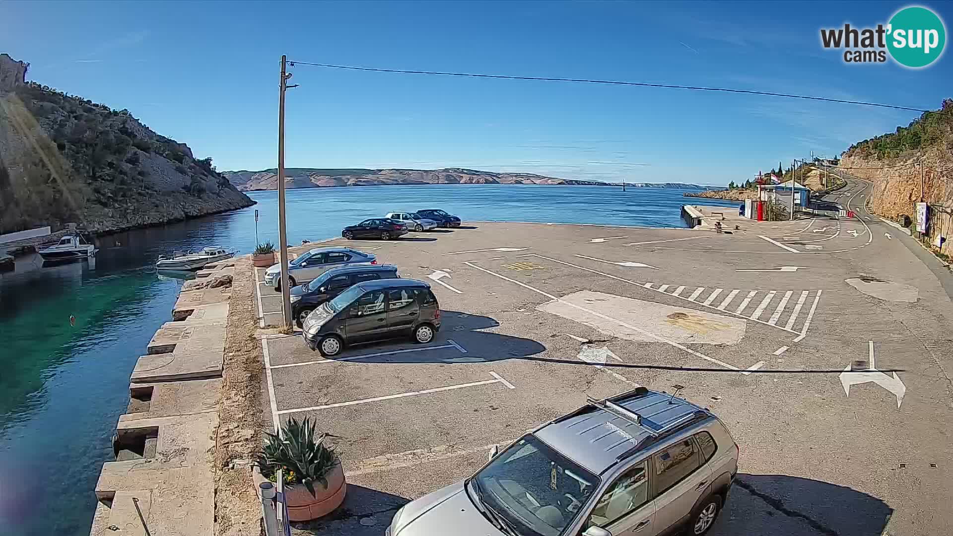 Webcam port de ferry de Prizna – vers l’île de Pag