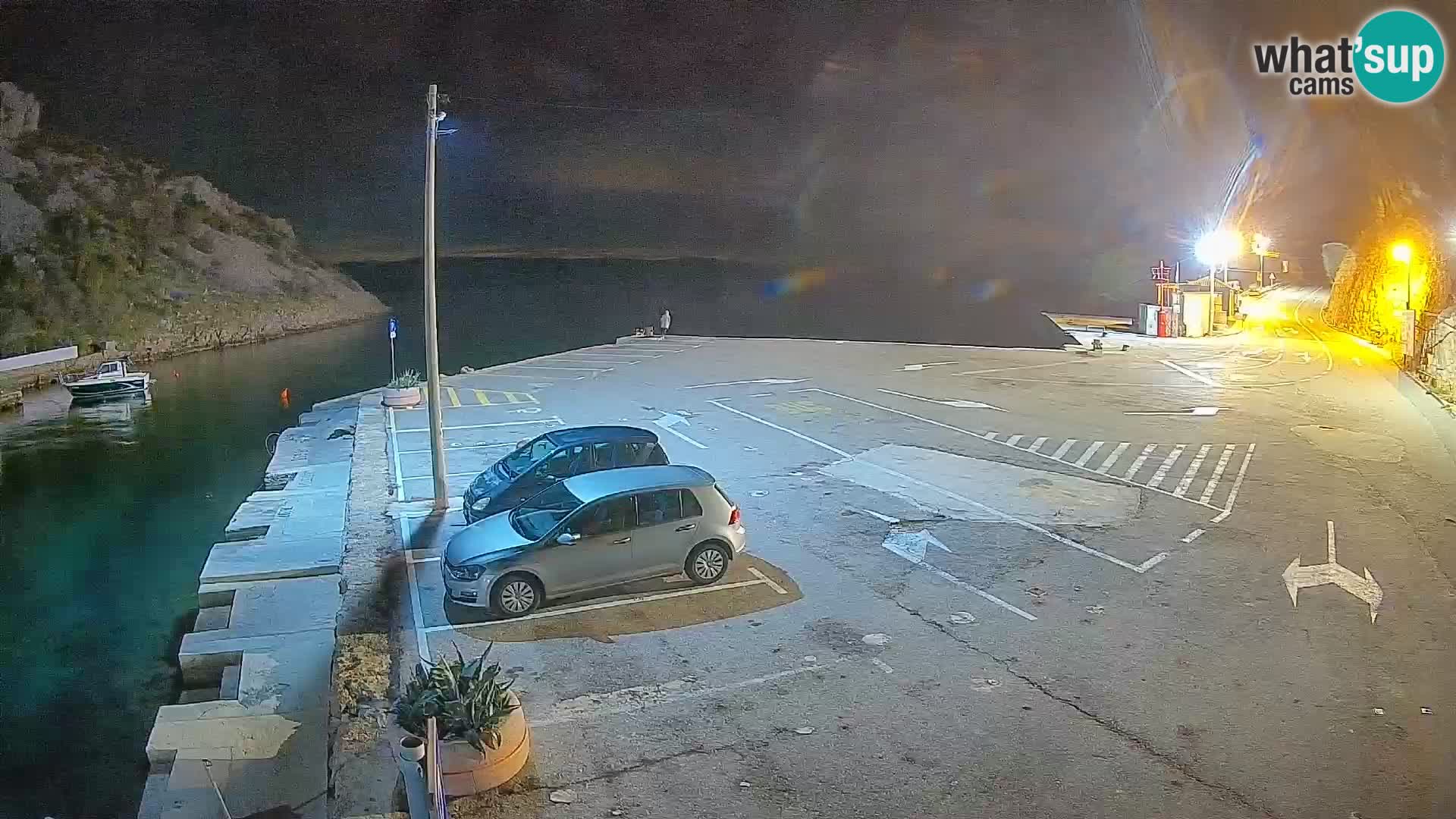 Webcam del puerto de ferris de Prizna – hacia la isla de Pag