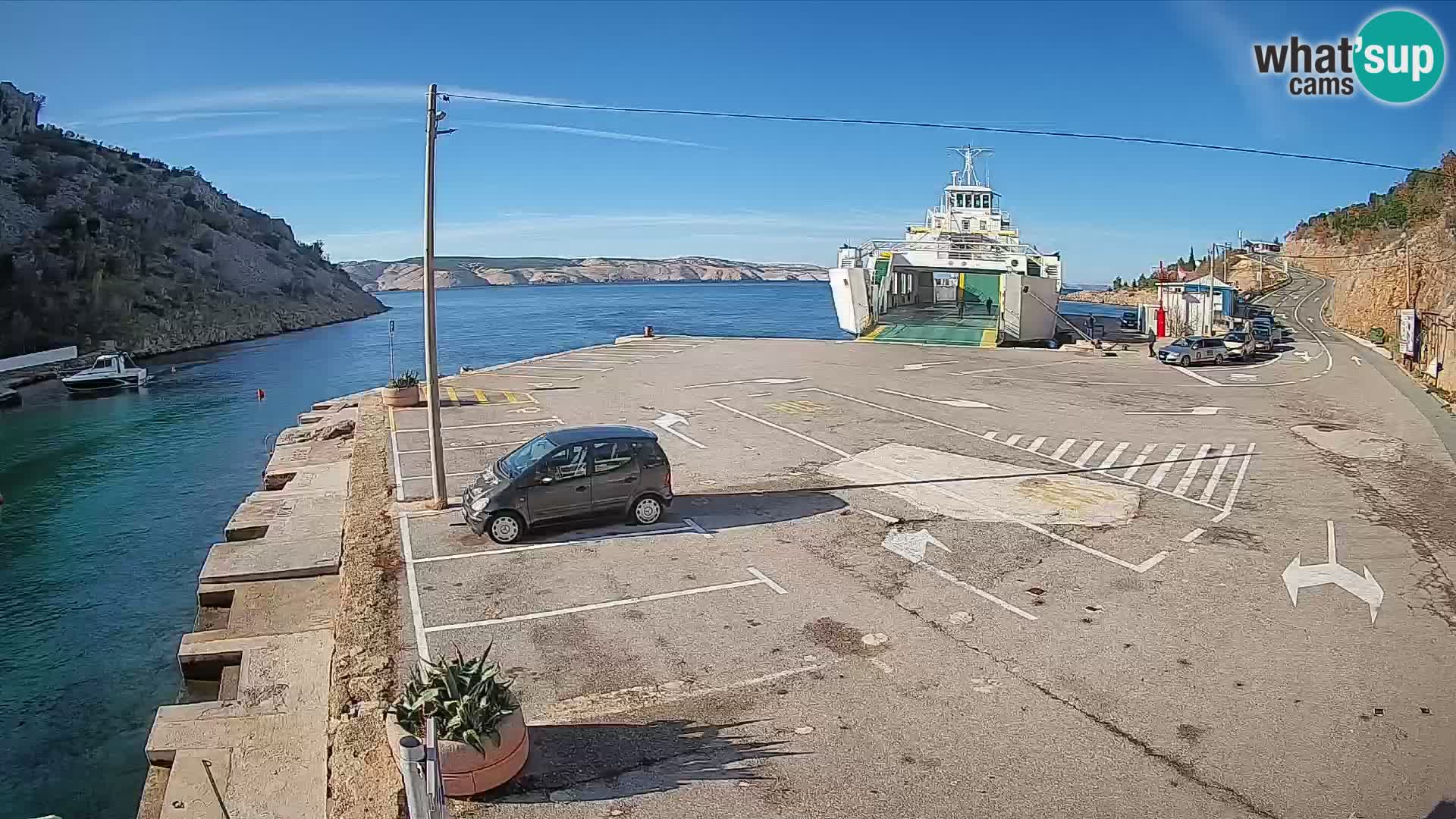 Webcam Fährhafen Prizna – zur Insel Pag