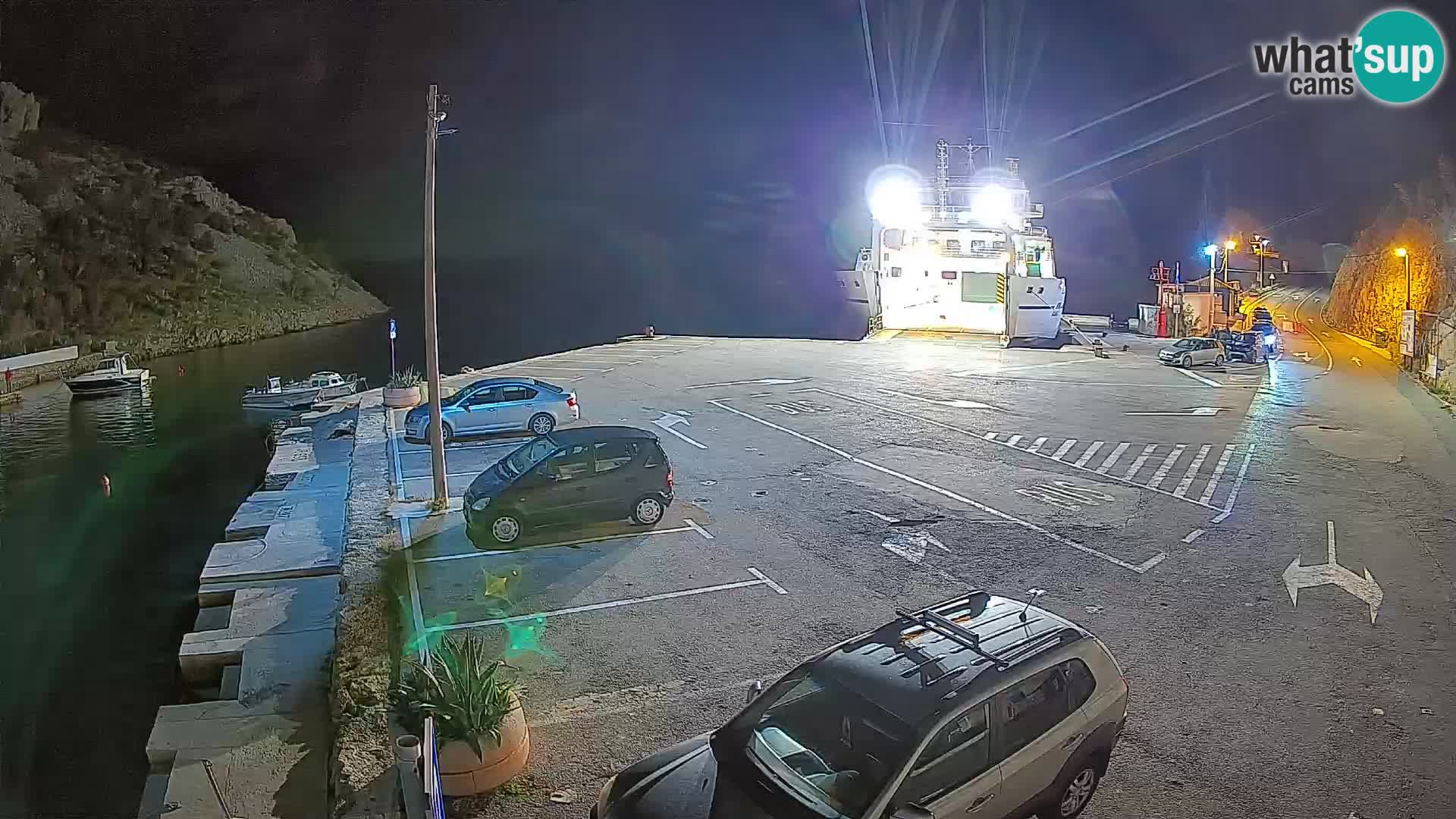 Webcam port de ferry de Prizna – vers l’île de Pag