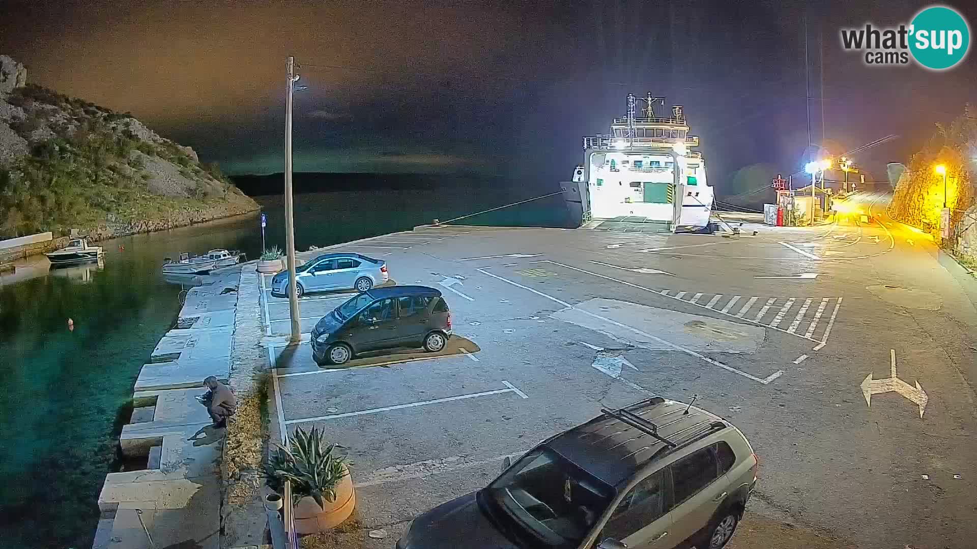 Webcam Prizna ferry port to Pag island