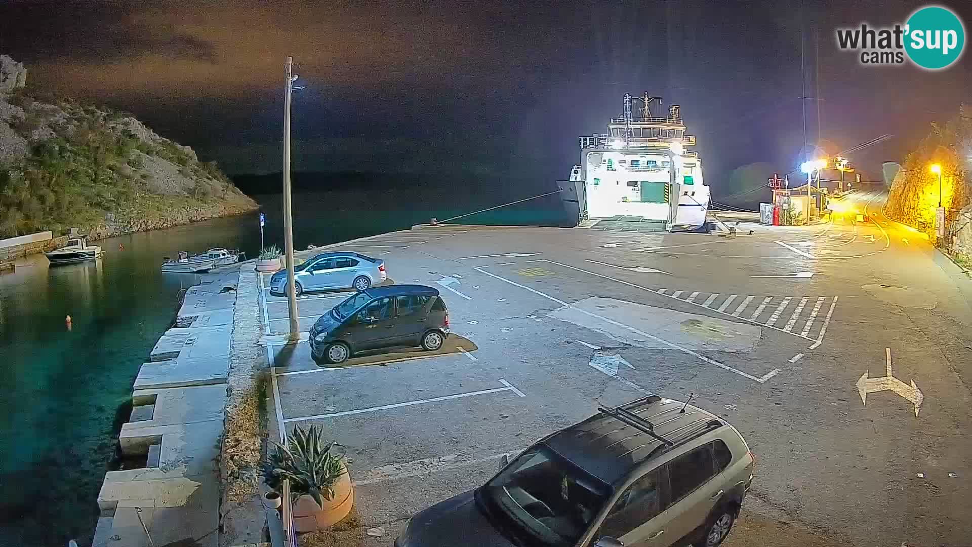 Webcam Prizna ferry port to Pag island