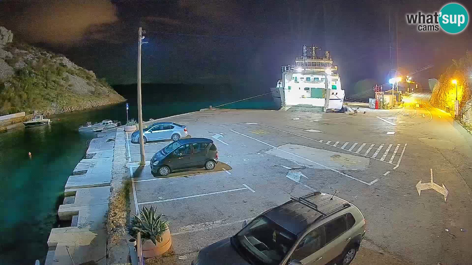 Webcam Fährhafen Prizna – zur Insel Pag