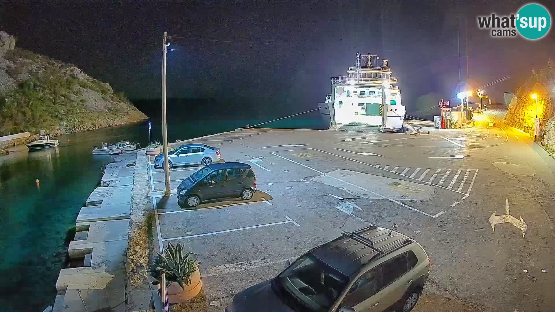 Webcam Prizna ferry port to Pag island