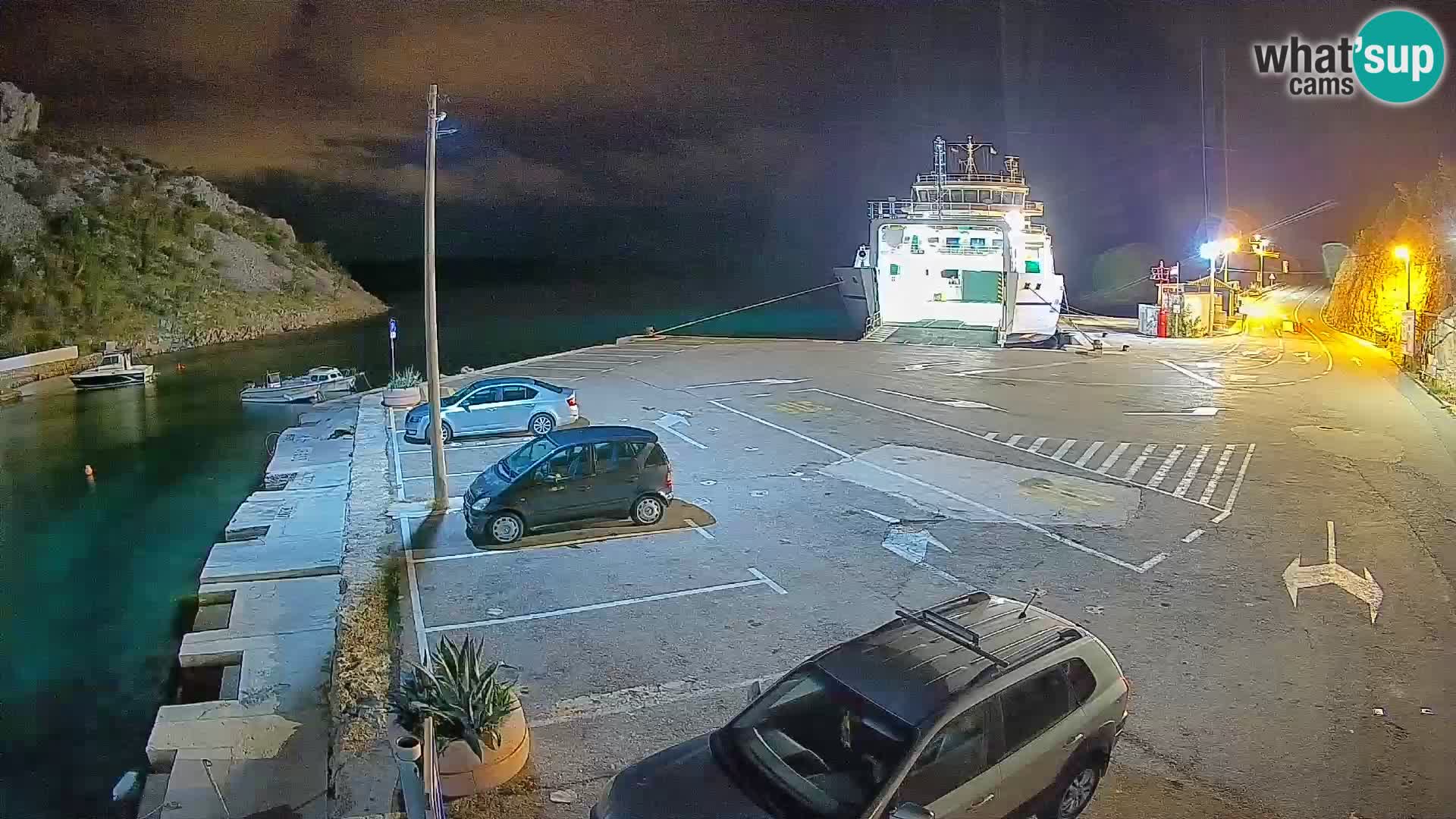 Webcam port de ferry de Prizna – vers l’île de Pag