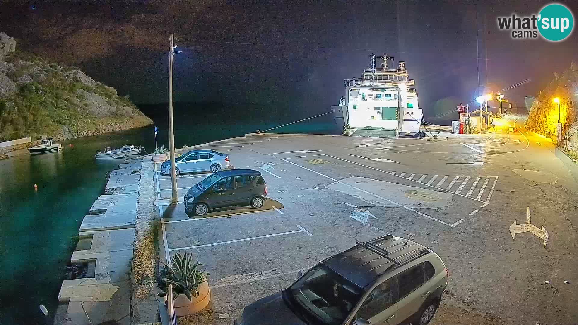 Webcam port de ferry de Prizna – vers l’île de Pag
