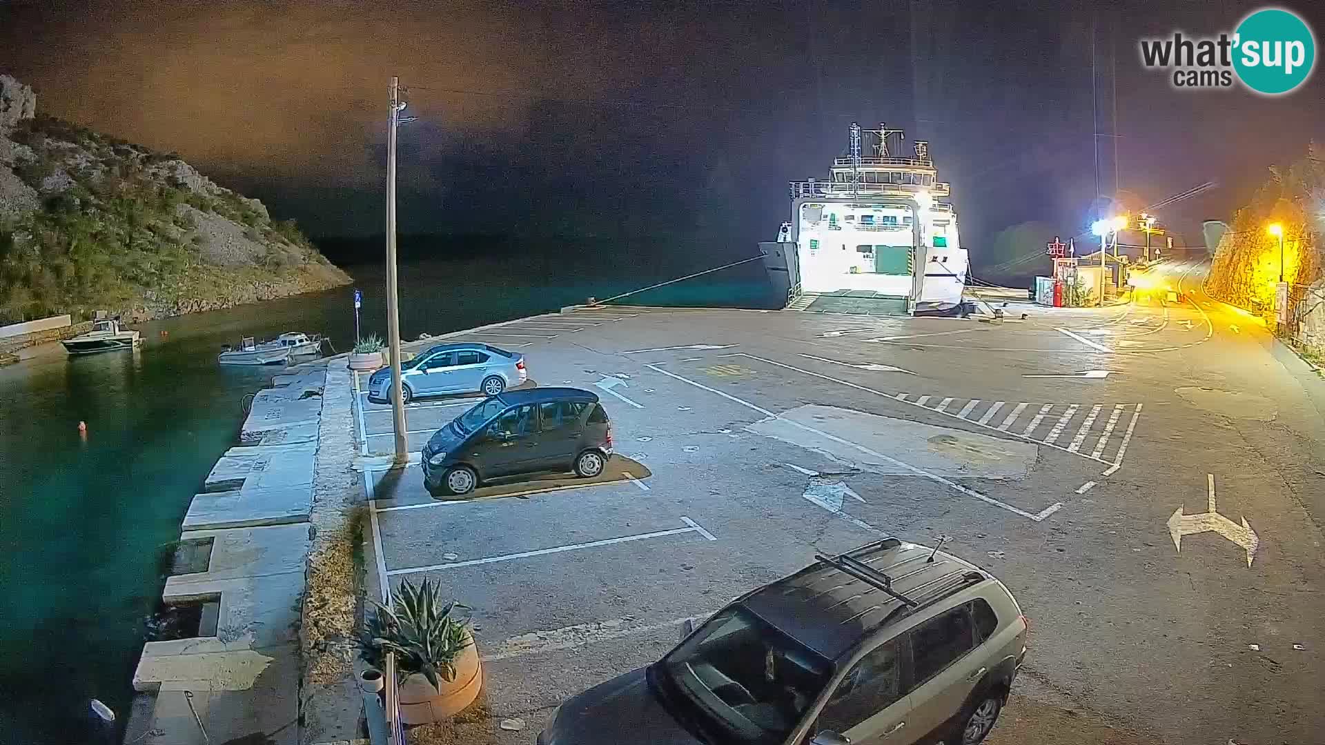 Webcam Prizna ferry port to Pag island
