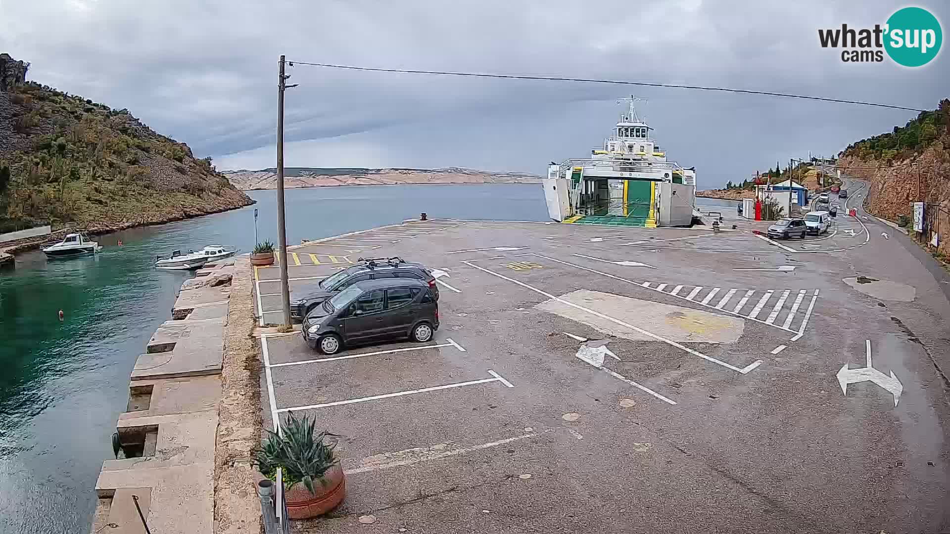 Webcam Fährhafen Prizna – zur Insel Pag