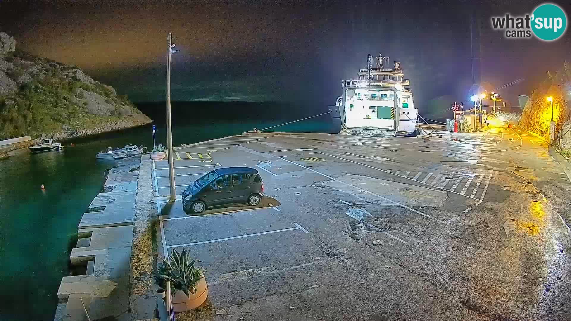 Webcam port de ferry de Prizna – vers l’île de Pag