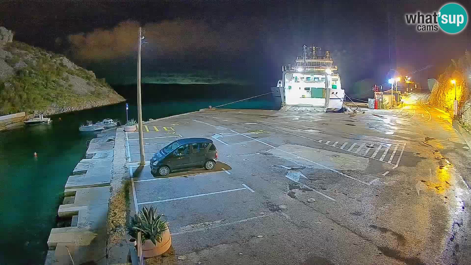 Webcam port de ferry de Prizna – vers l’île de Pag