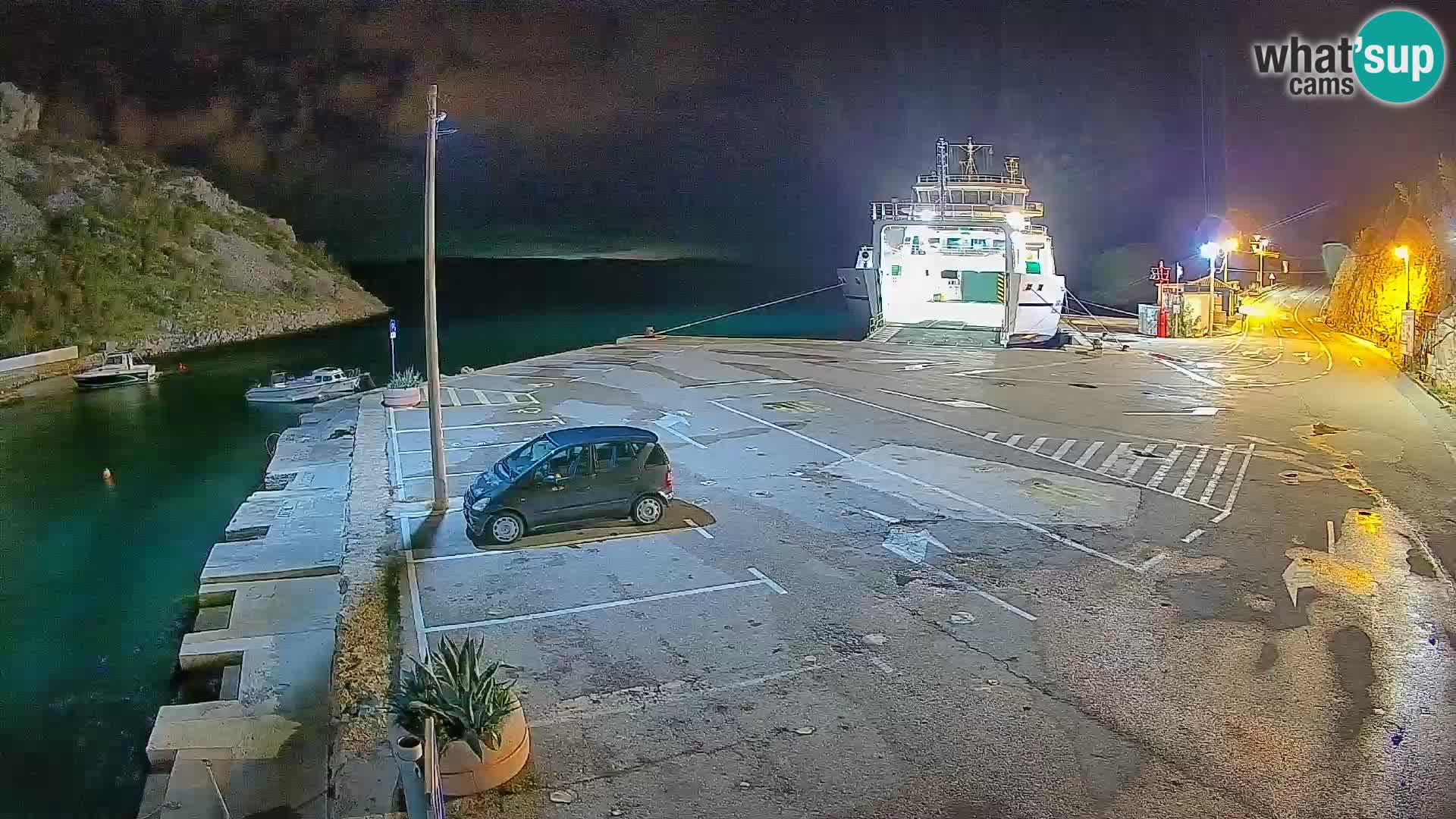 Webcam port de ferry de Prizna – vers l’île de Pag