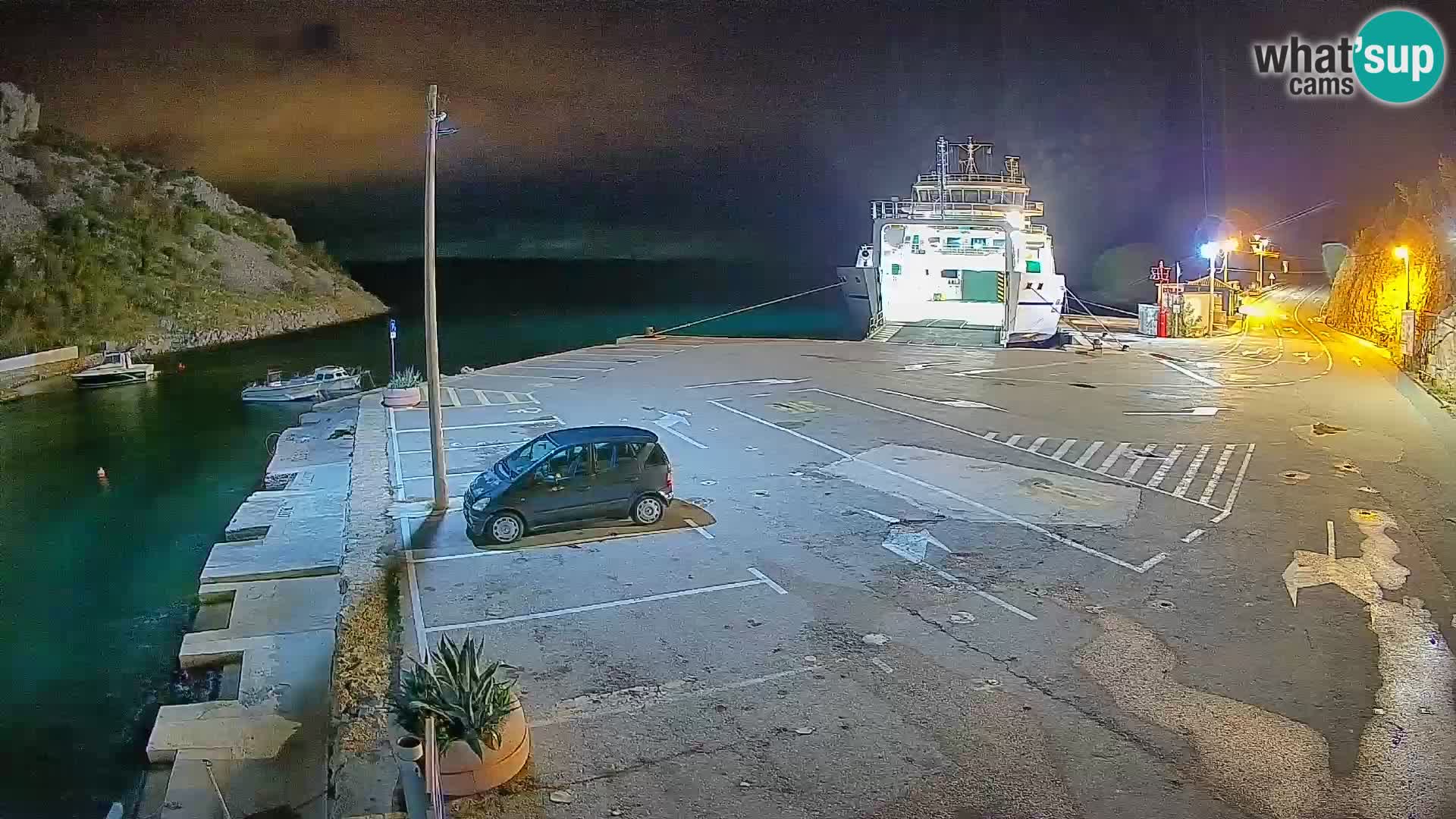 Webcam port de ferry de Prizna – vers l’île de Pag