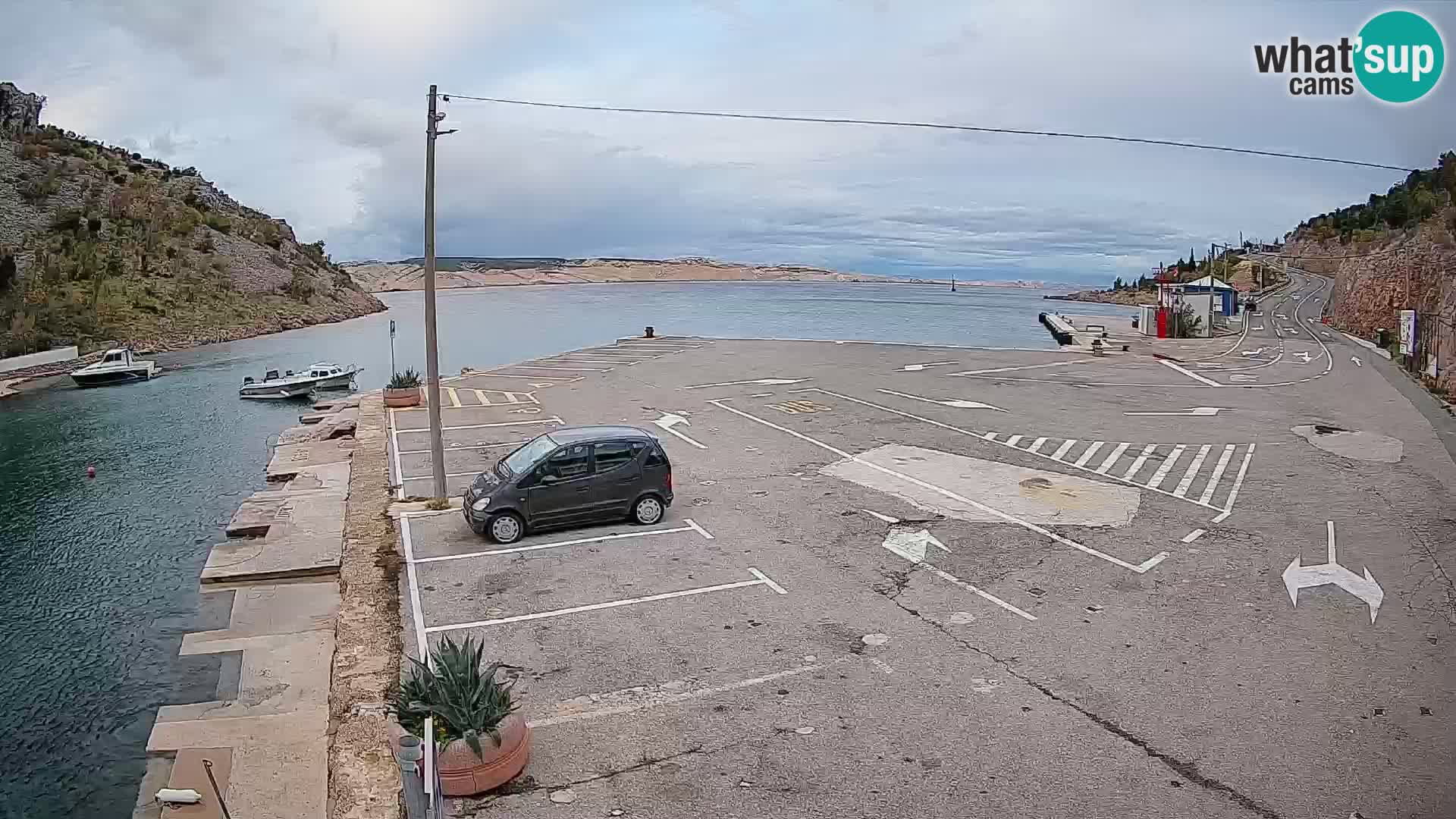 Webcam port de ferry de Prizna – vers l’île de Pag