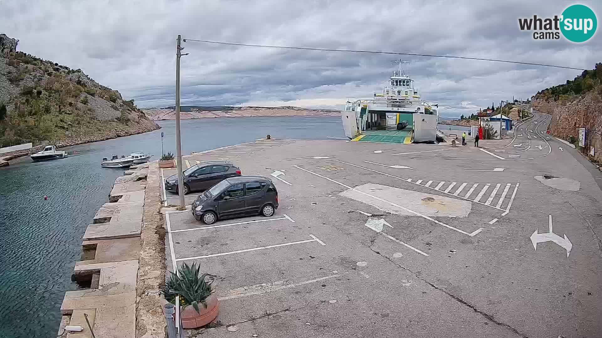 Webcam Fährhafen Prizna – zur Insel Pag