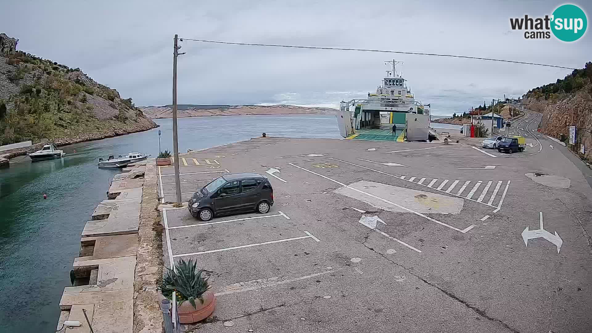 Webcam Fährhafen Prizna – zur Insel Pag