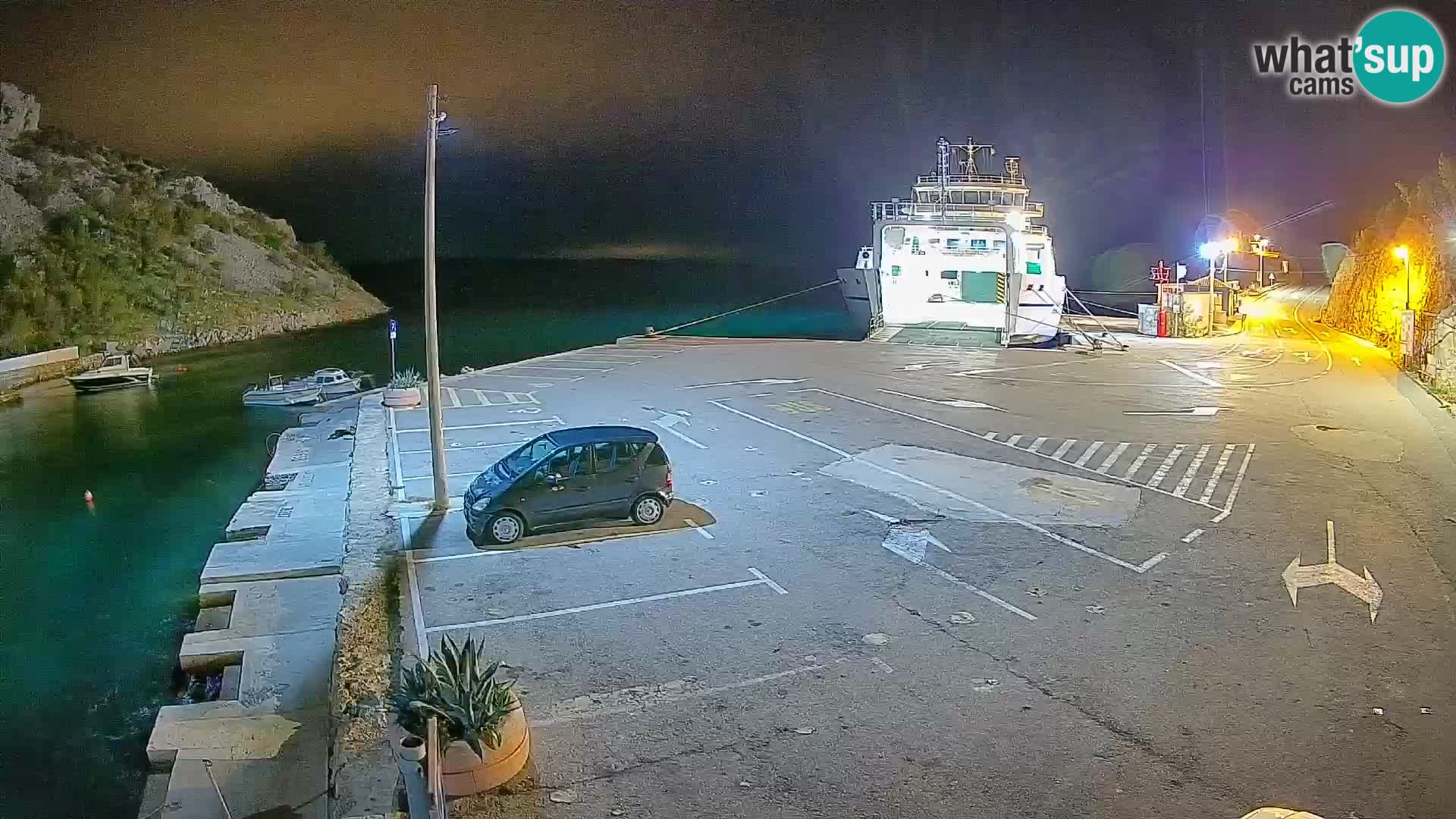 Webcam port de ferry de Prizna – vers l’île de Pag