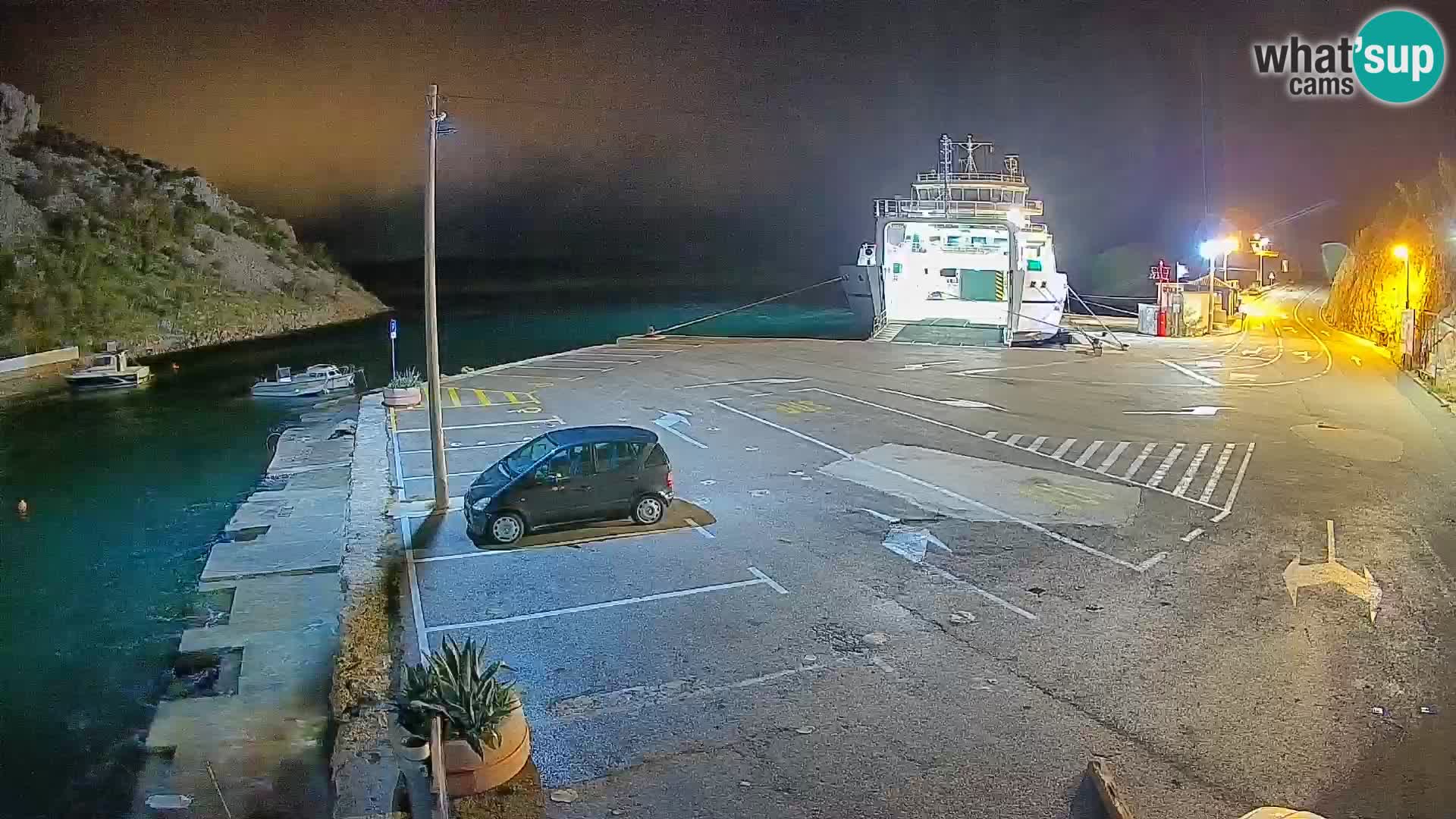 Webcam port de ferry de Prizna – vers l’île de Pag