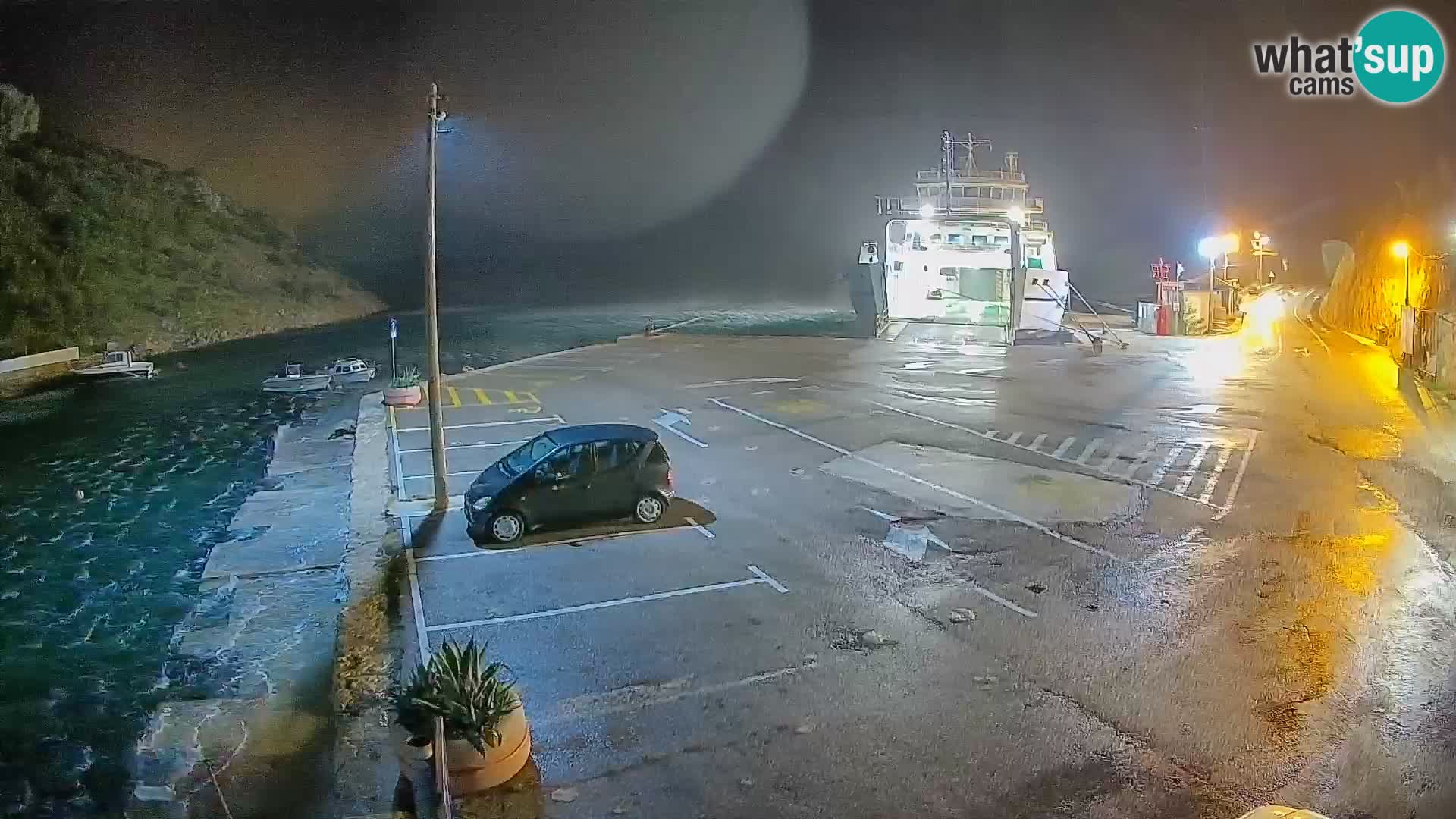 Webcam port de ferry de Prizna – vers l’île de Pag