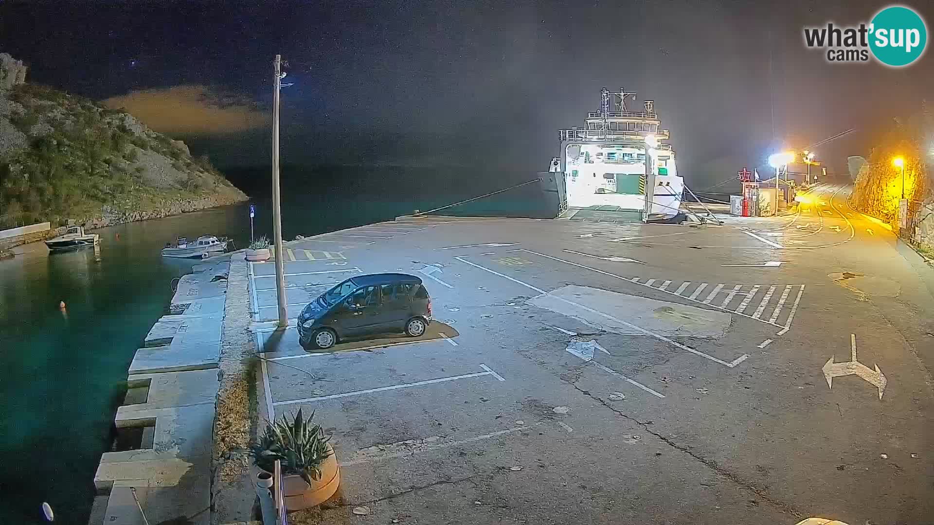 Webcam Fährhafen Prizna – zur Insel Pag