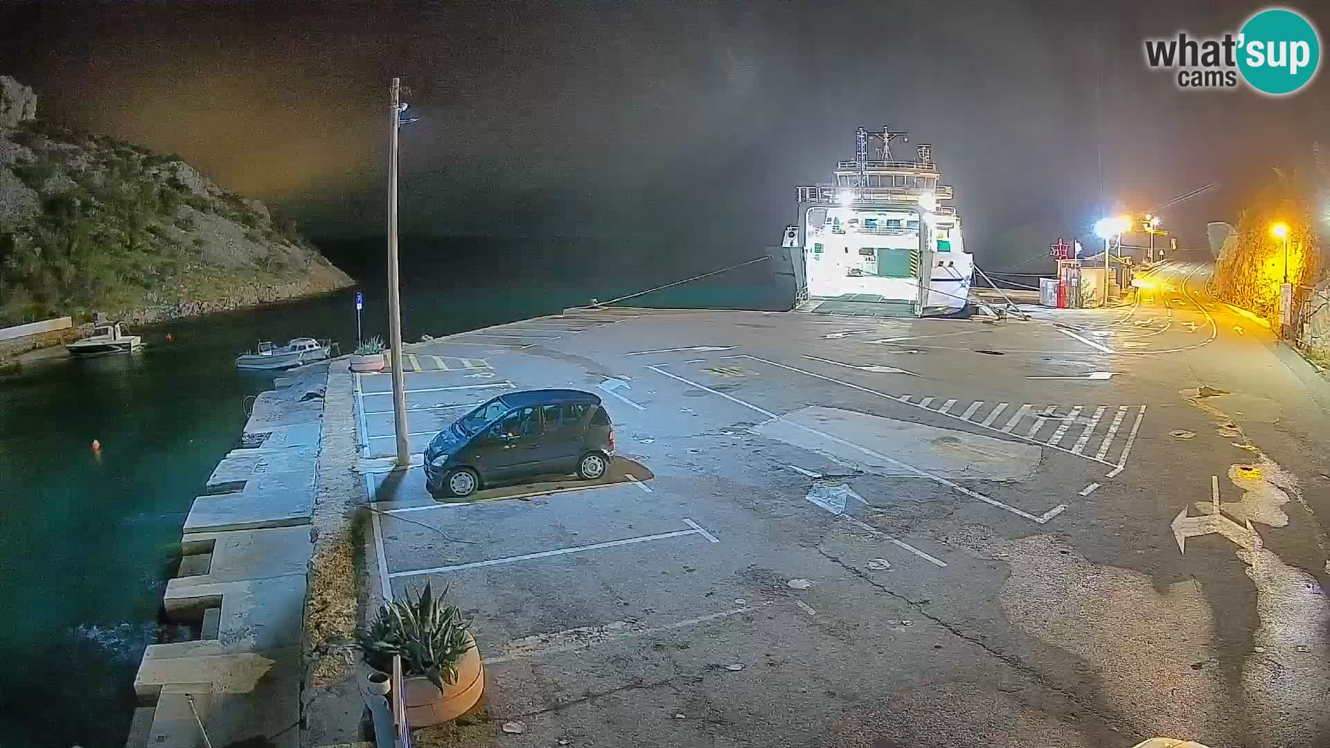 Webcam port de ferry de Prizna – vers l’île de Pag