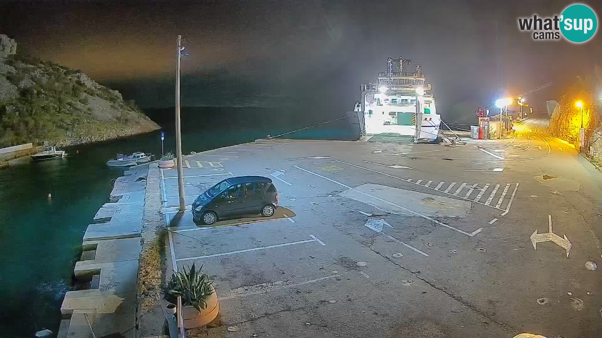Webcam port de ferry de Prizna – vers l’île de Pag