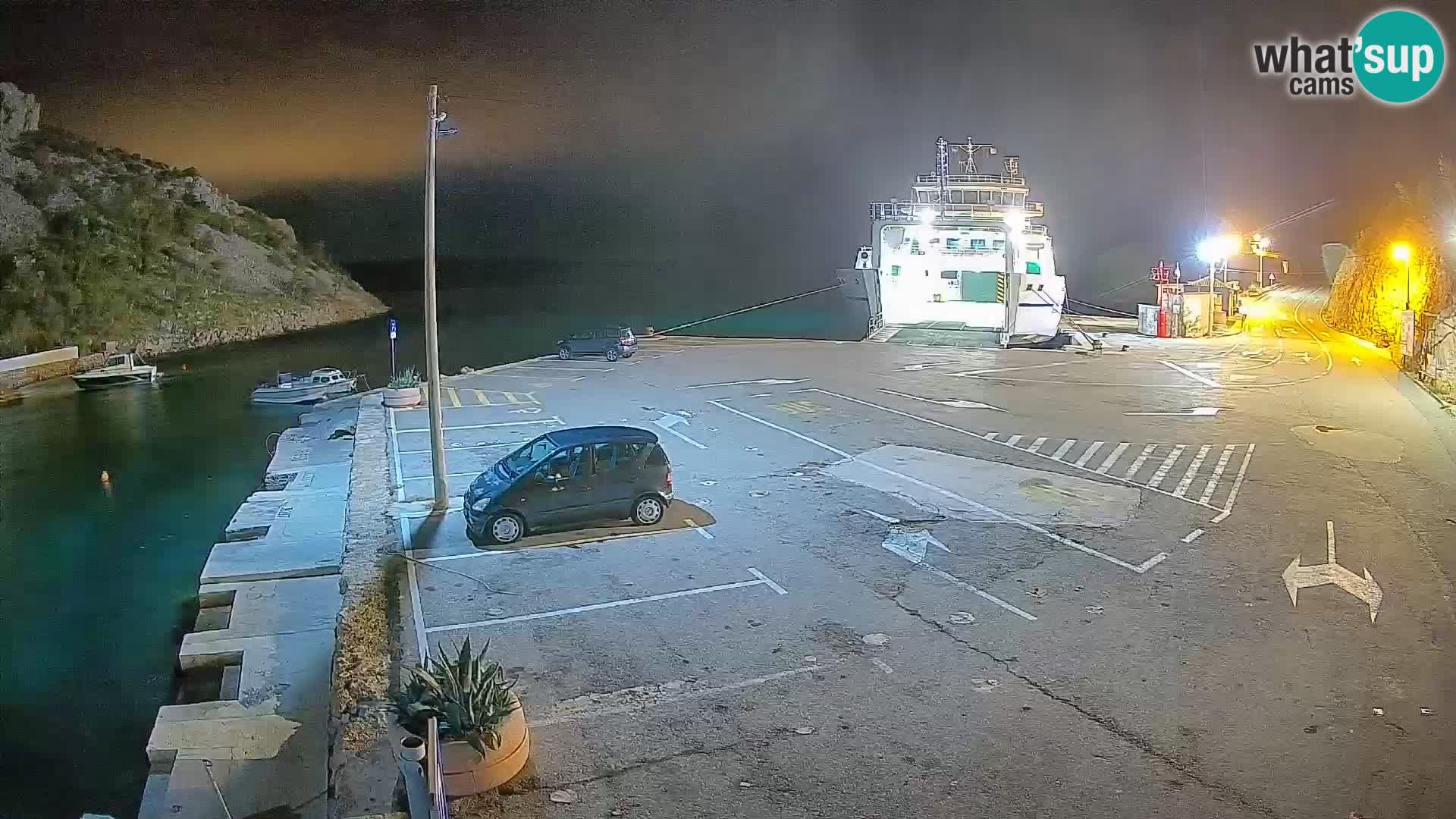Webcam port de ferry de Prizna – vers l’île de Pag