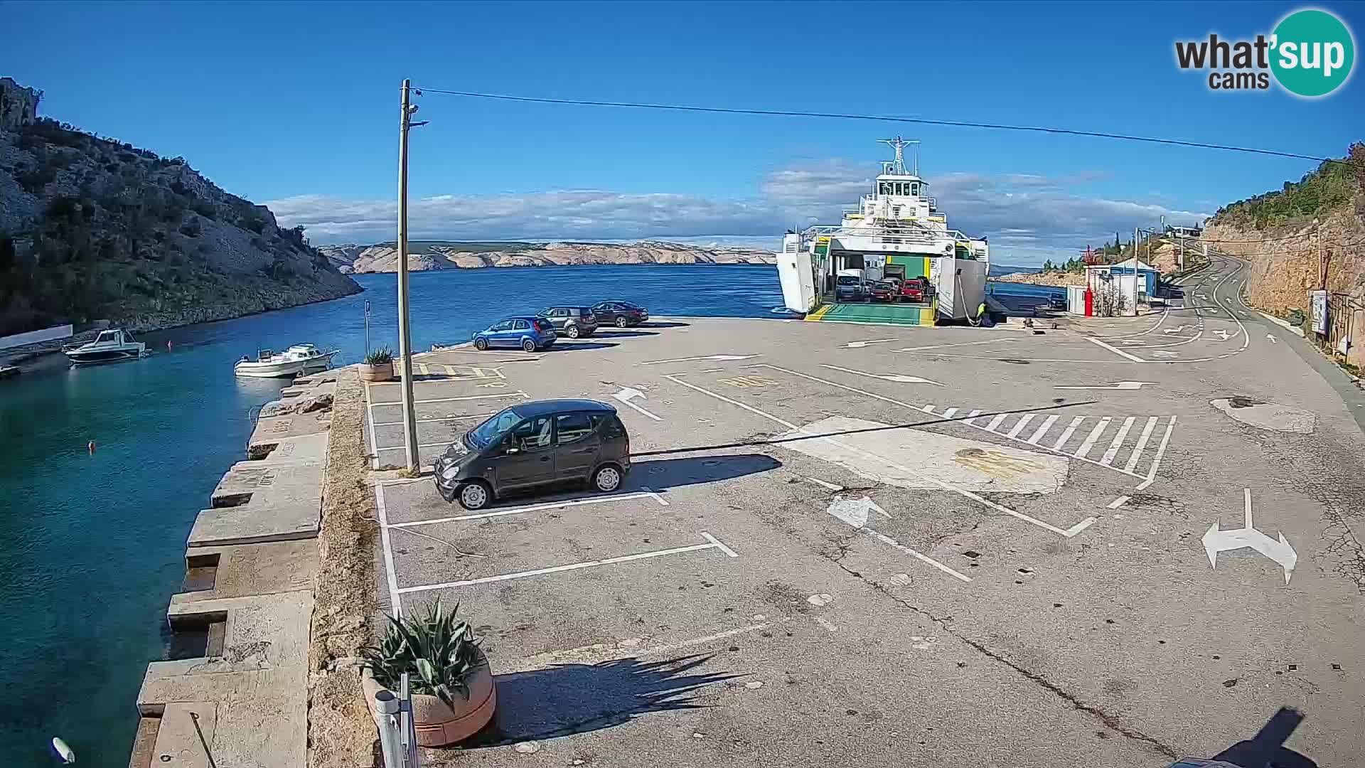 Webcam Fährhafen Prizna – zur Insel Pag