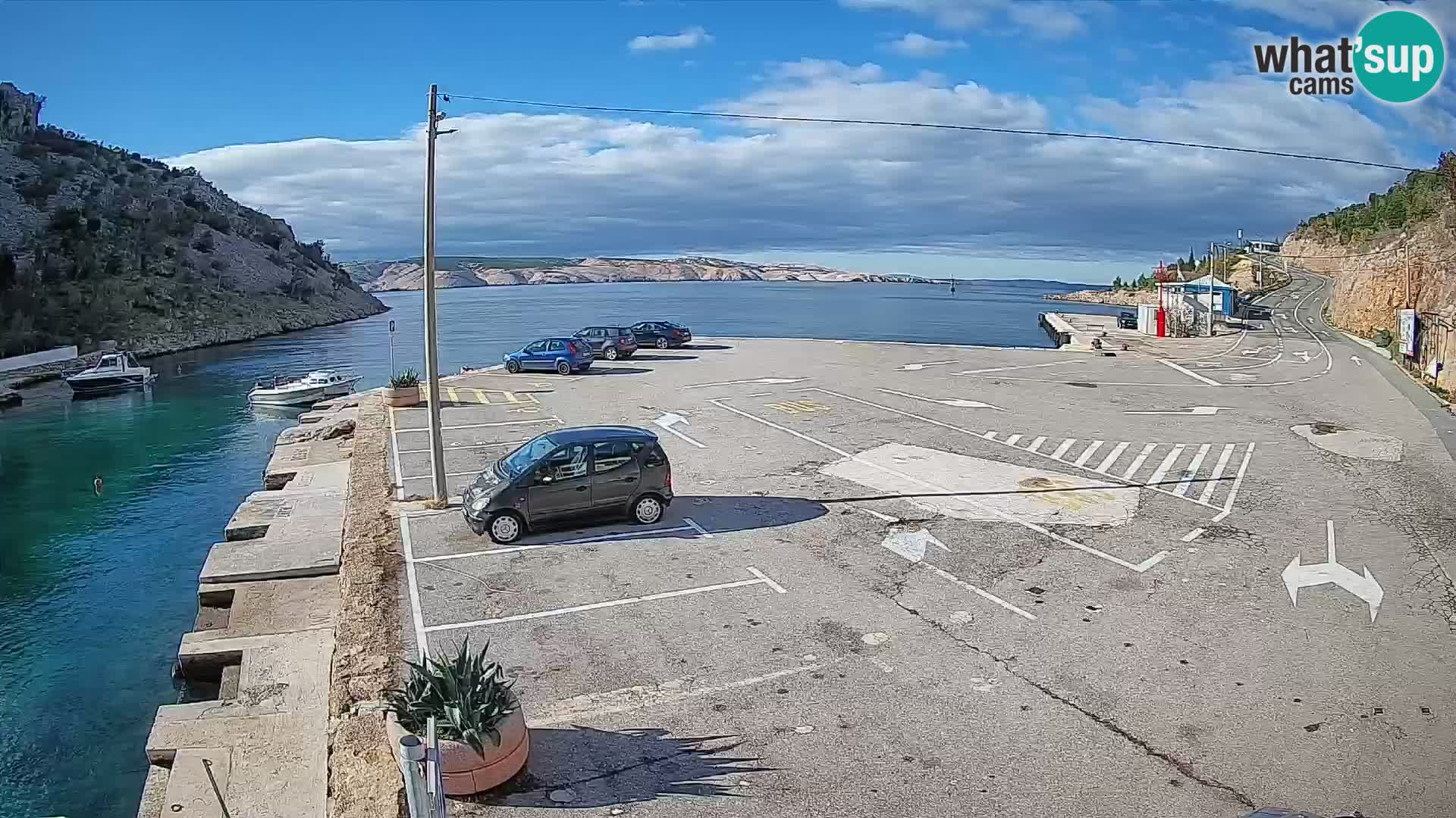 Webcam Fährhafen Prizna – zur Insel Pag