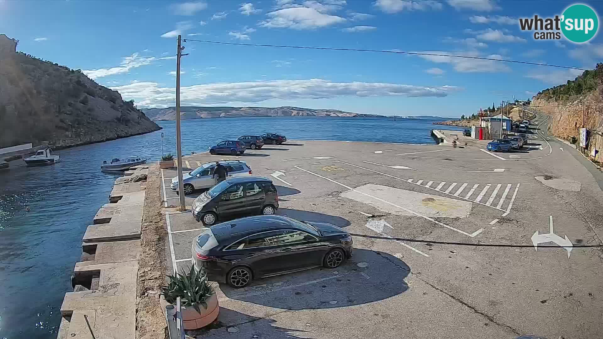 Webcam port de ferry de Prizna – vers l’île de Pag