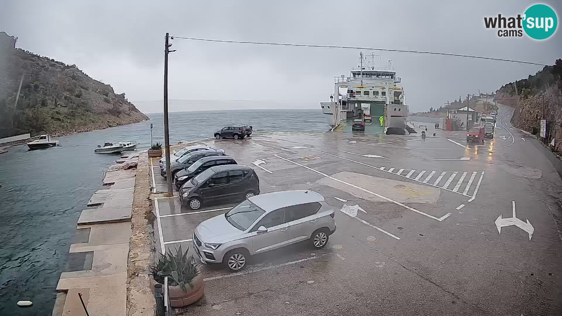 Webcam Fährhafen Prizna – zur Insel Pag