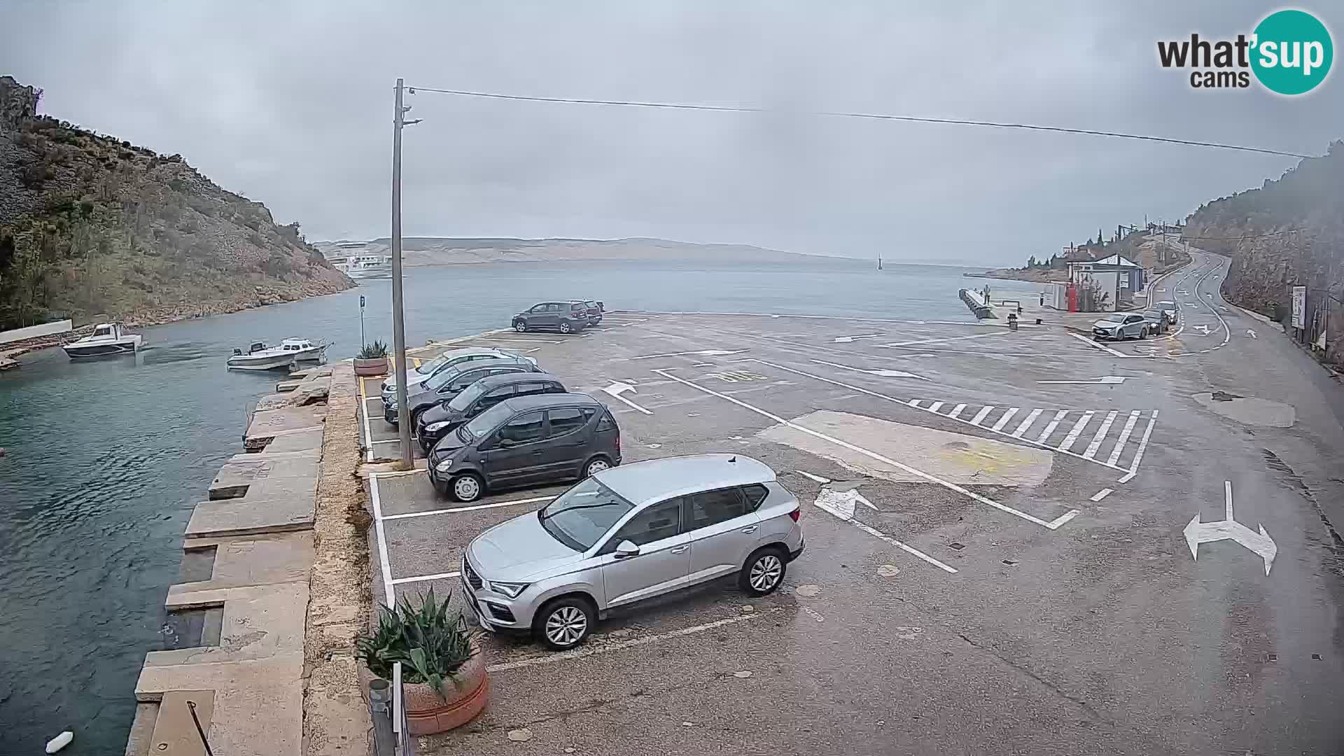 Webcam port de ferry de Prizna – vers l’île de Pag