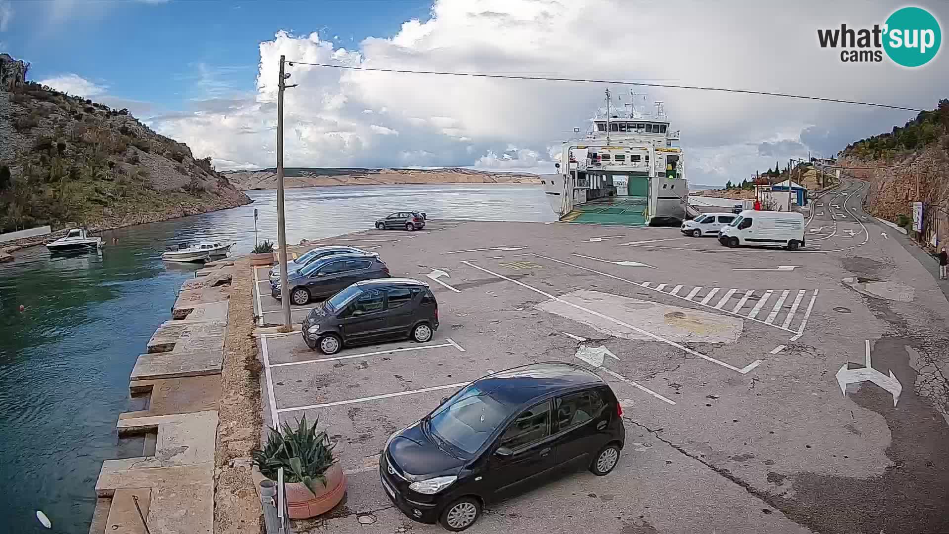 Webcam Fährhafen Prizna – zur Insel Pag