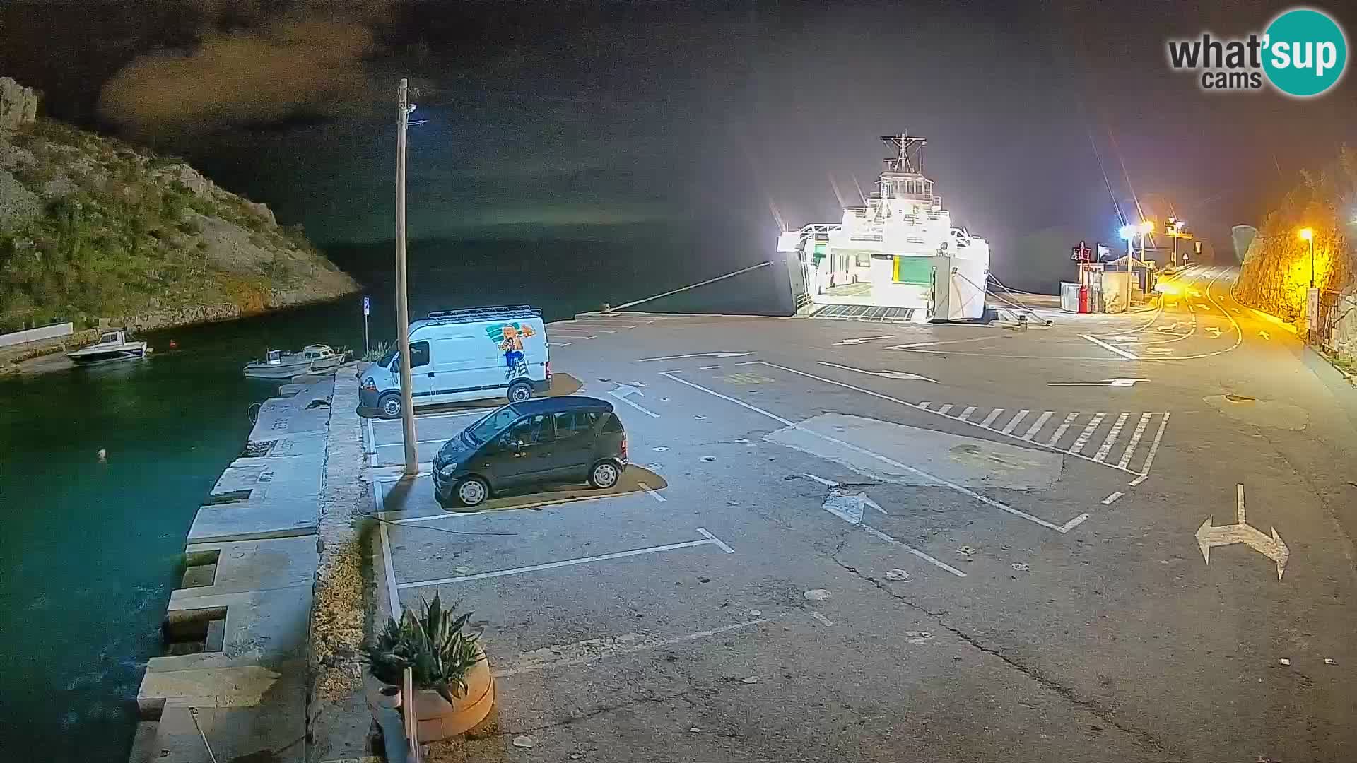 Webcam Fährhafen Prizna – zur Insel Pag