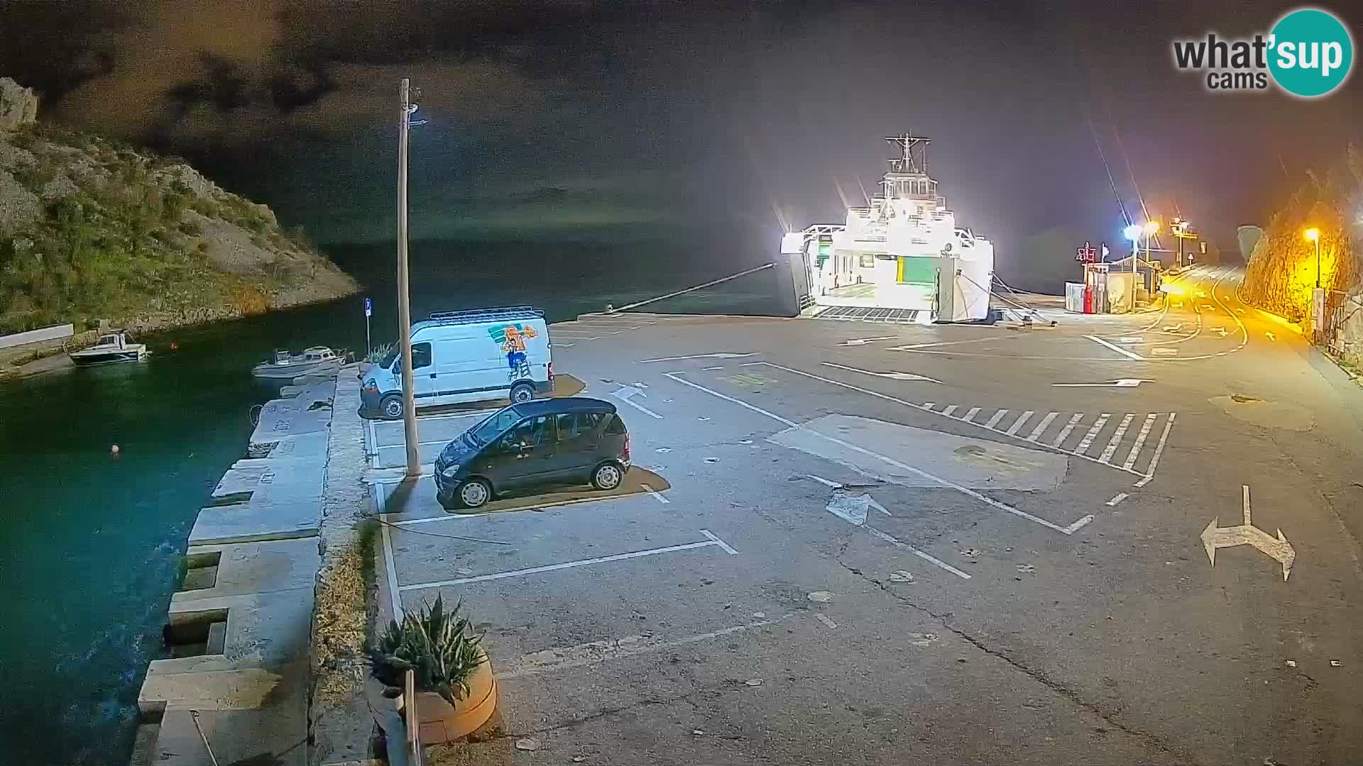 Webcam Prizna ferry port to Pag island