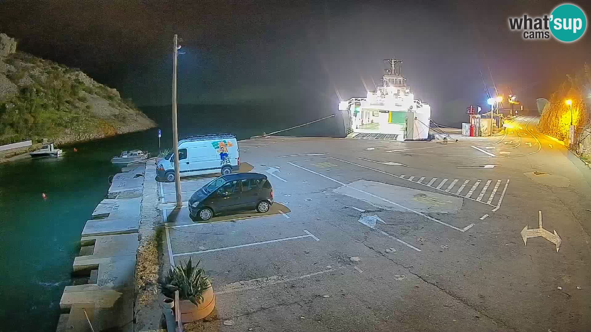 Webcam Prizna ferry port to Pag island