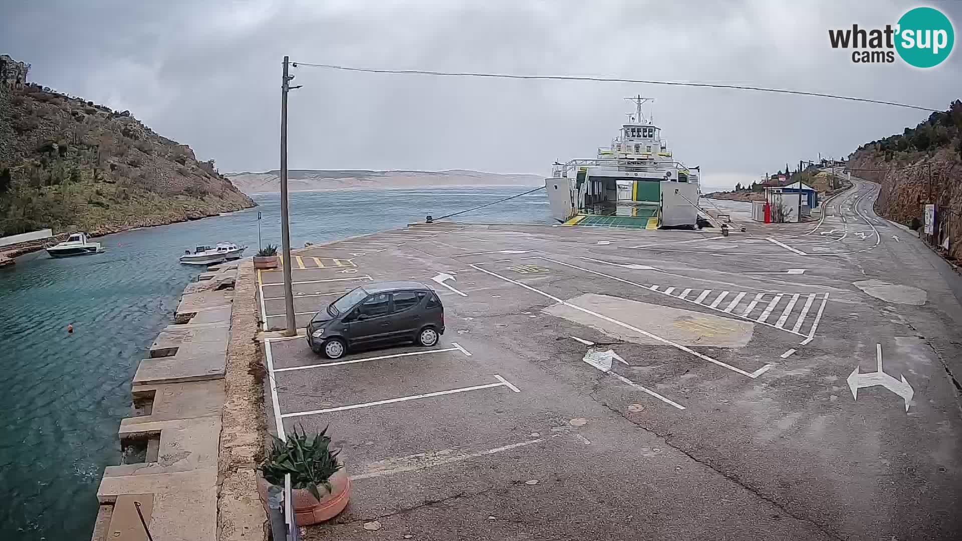 Webcam Fährhafen Prizna – zur Insel Pag