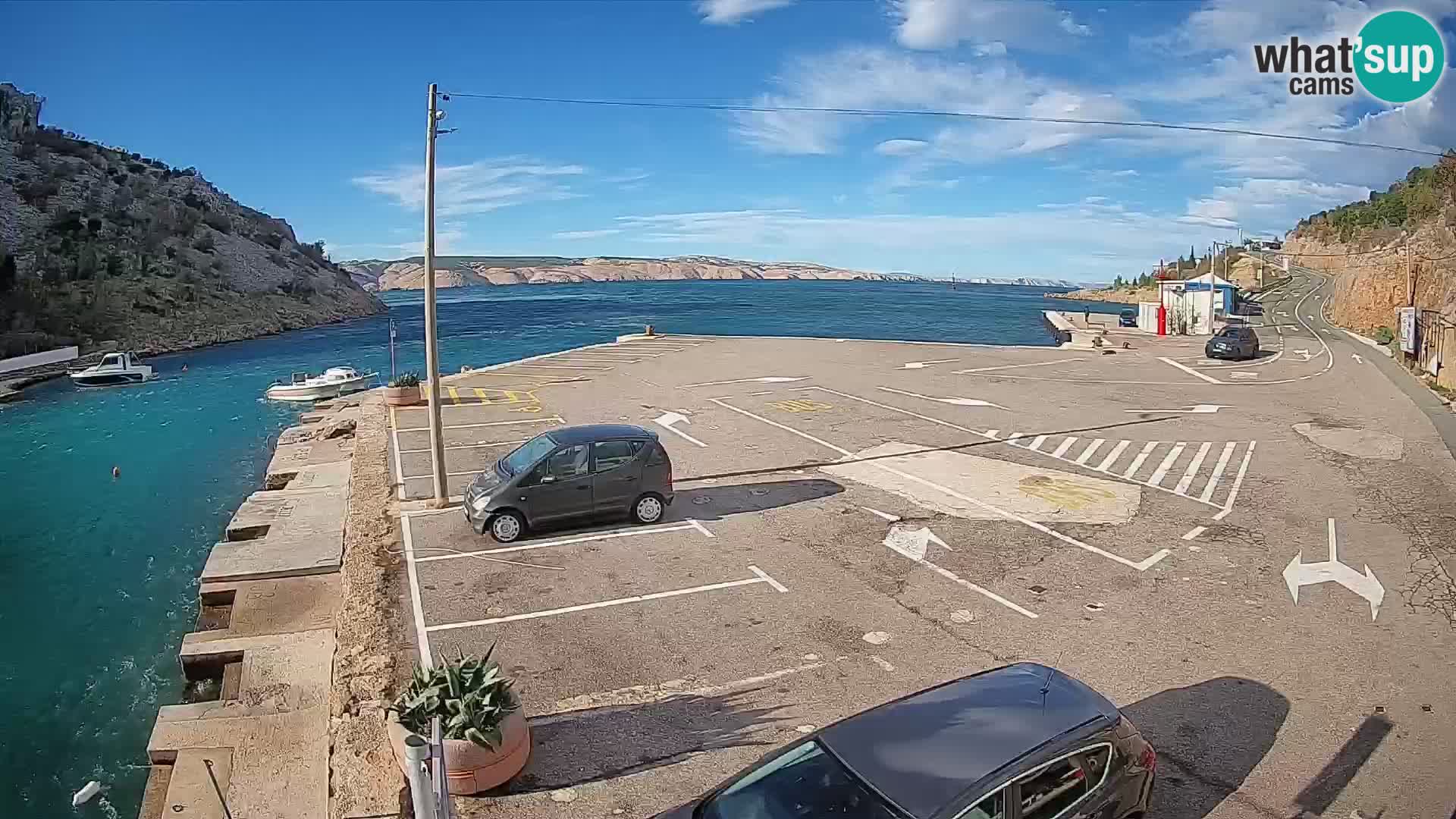 Webcam port de ferry de Prizna – vers l’île de Pag