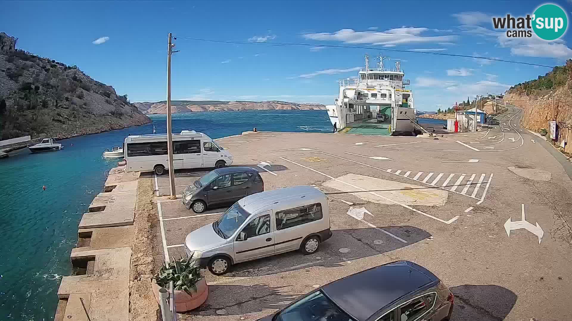 Webcam Fährhafen Prizna – zur Insel Pag