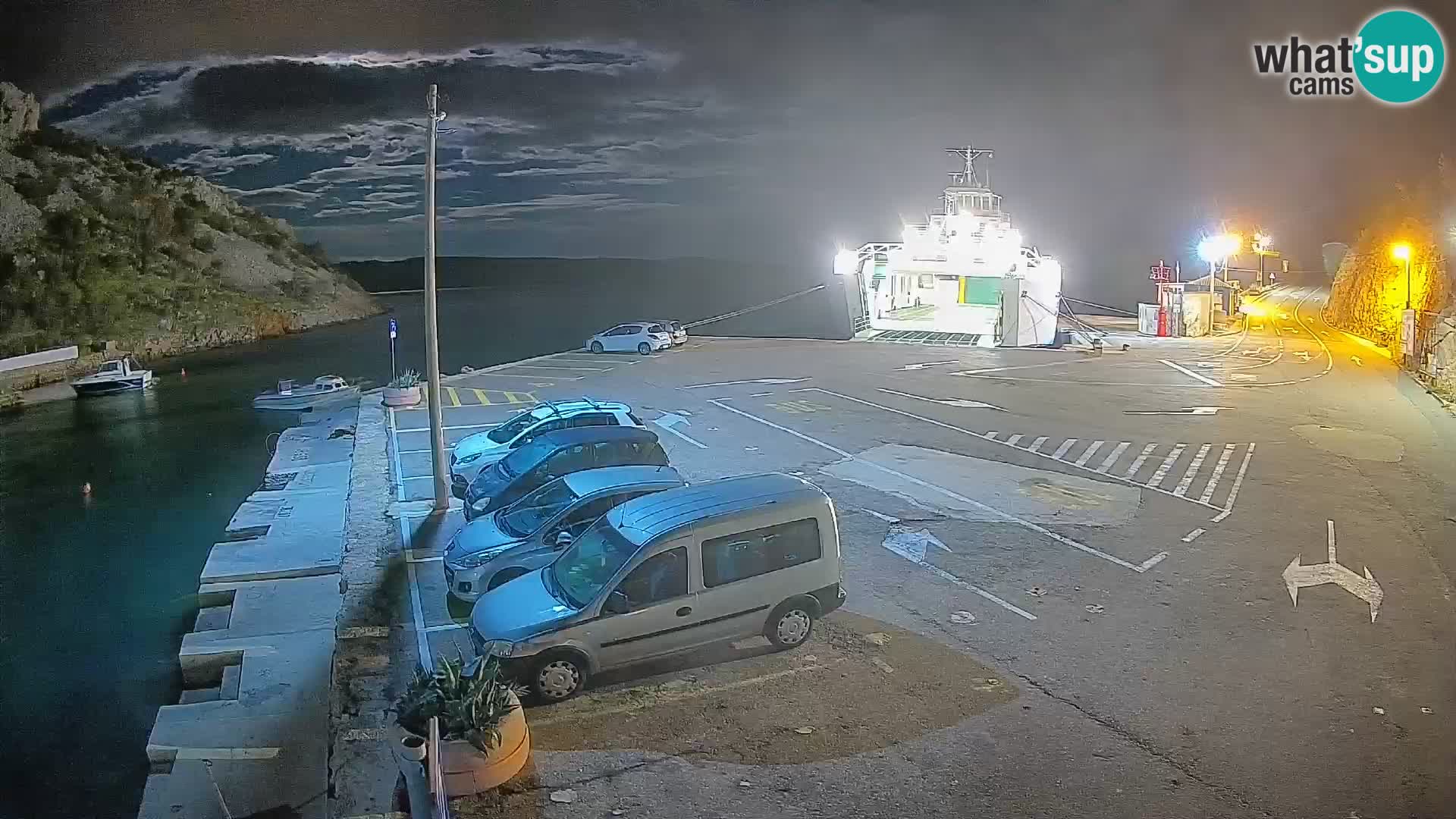 Webcam Prizna ferry port to Pag island