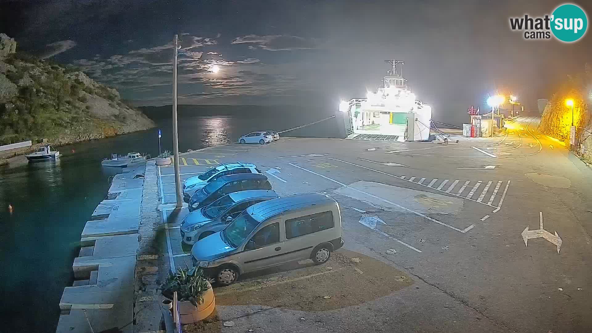 Webcam Fährhafen Prizna – zur Insel Pag