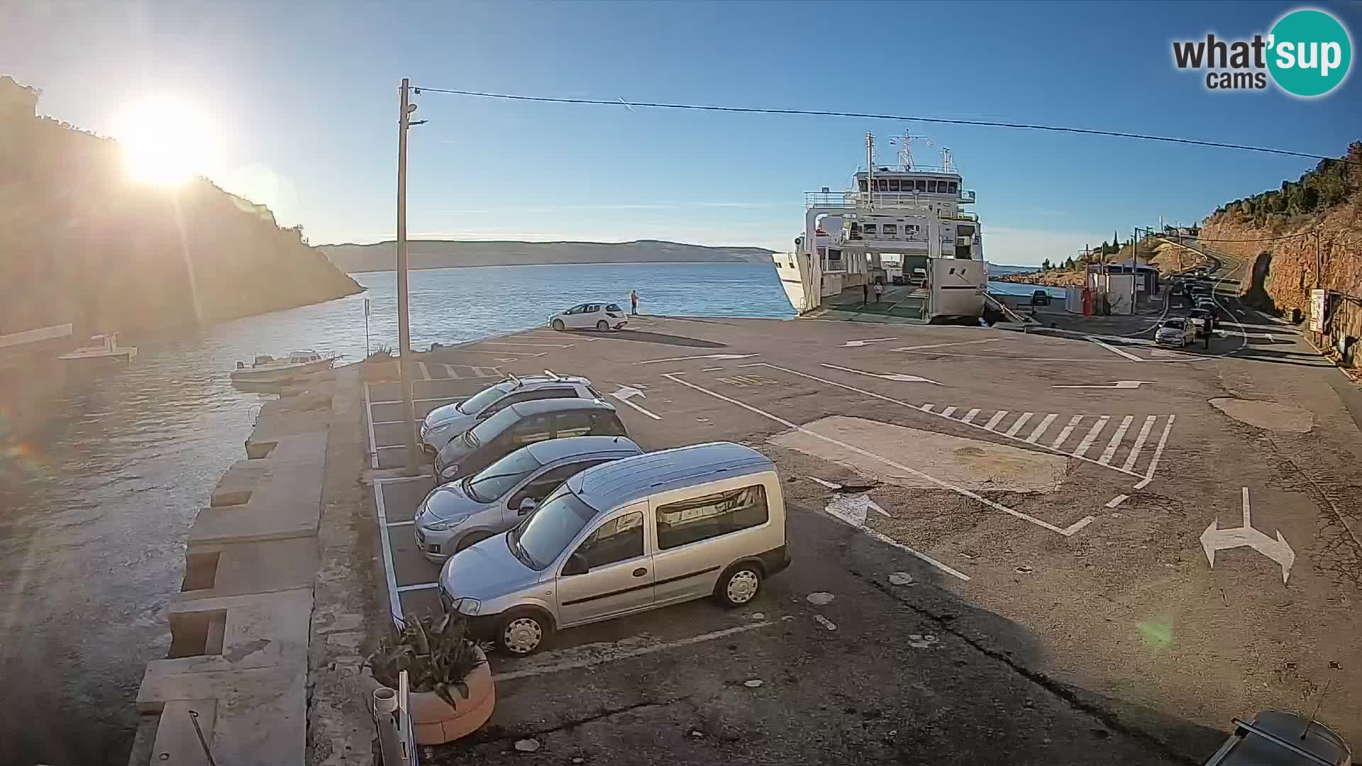 Webcam Fährhafen Prizna – zur Insel Pag