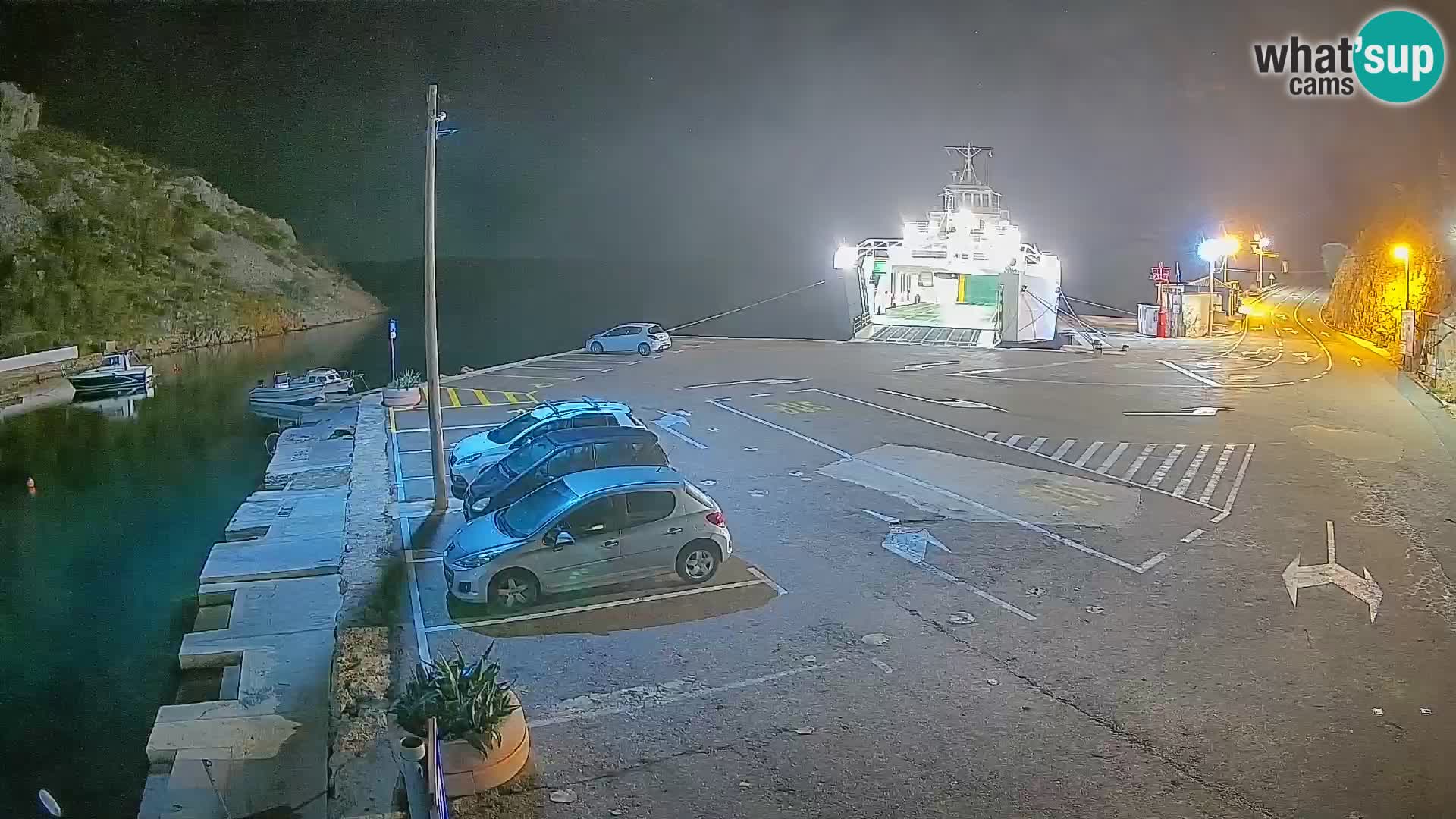 Webcam Prizna ferry port to Pag island