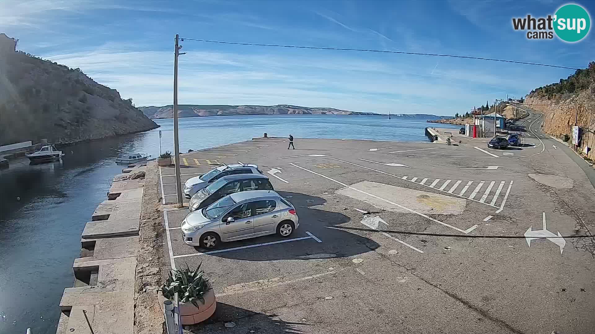 Webcam Fährhafen Prizna – zur Insel Pag