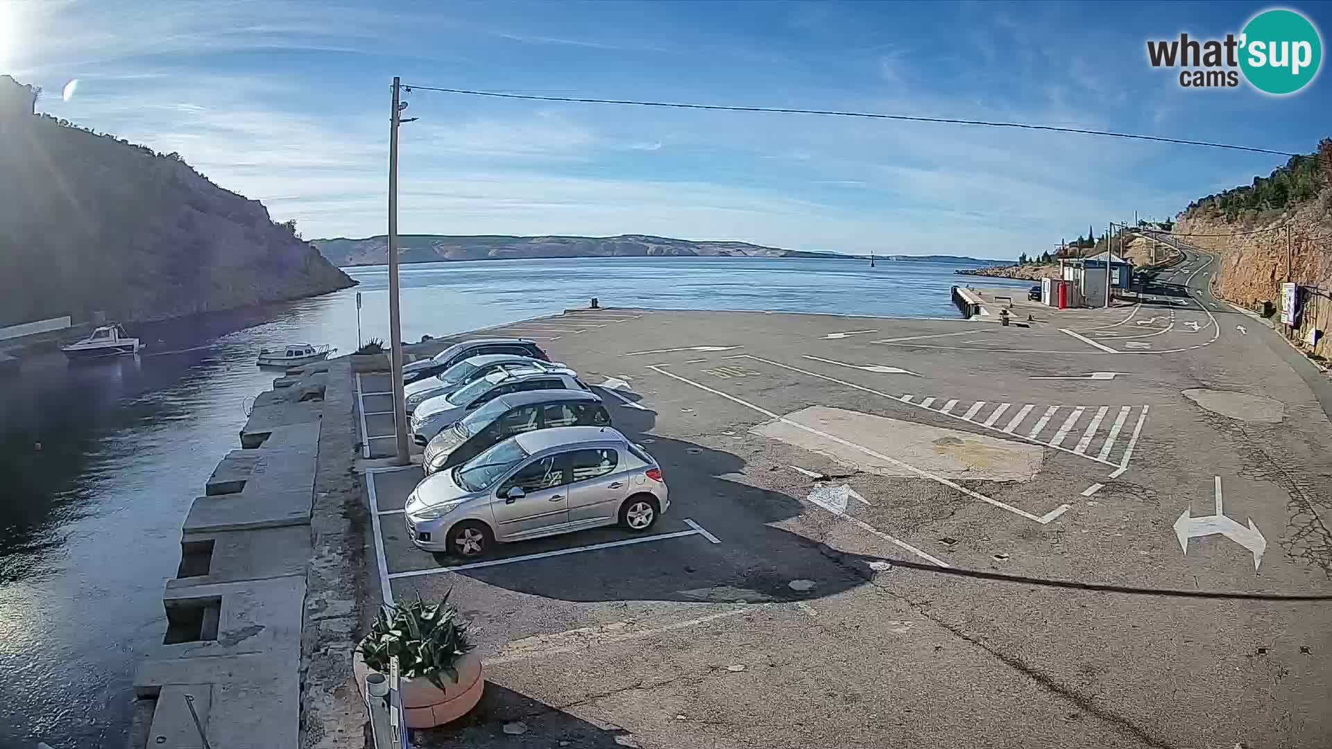 Webcam Fährhafen Prizna – zur Insel Pag