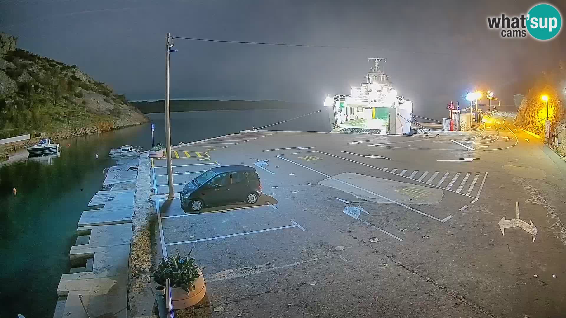 Webcam Prizna ferry port to Pag island