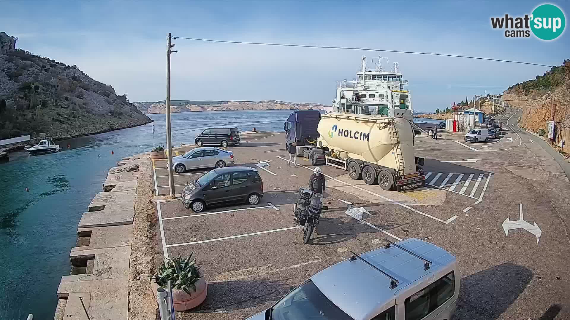 Webcam Fährhafen Prizna – zur Insel Pag